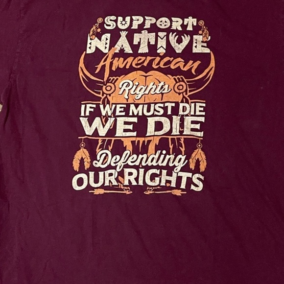Gilden support Native American rights T-Shirt sz L - Picture 2 of 4